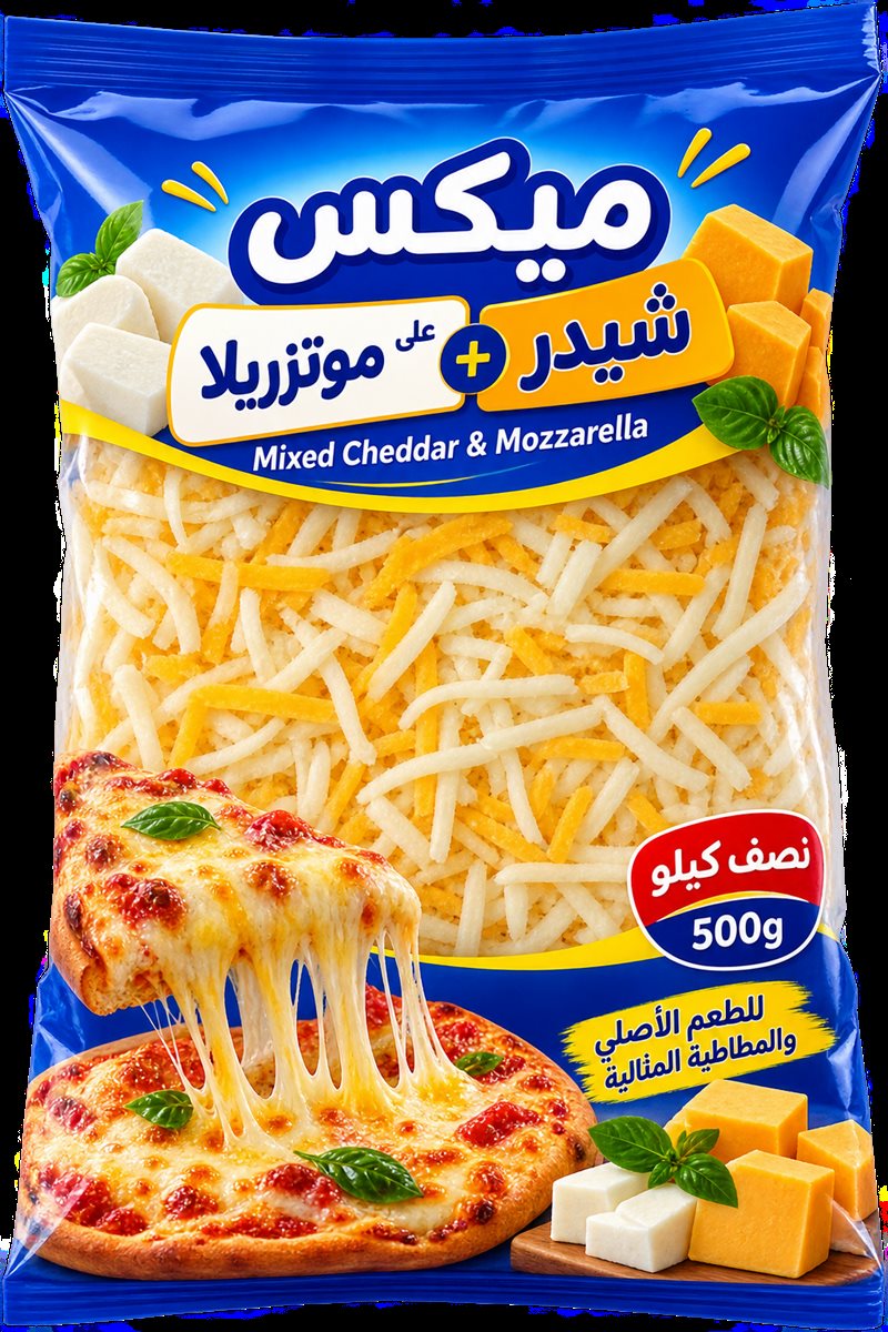 كيس ميكس شيدر علي موتزريلا نص كيلو